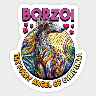 Borzoi, the furry angel of Christmas. I love borzois. Sticker